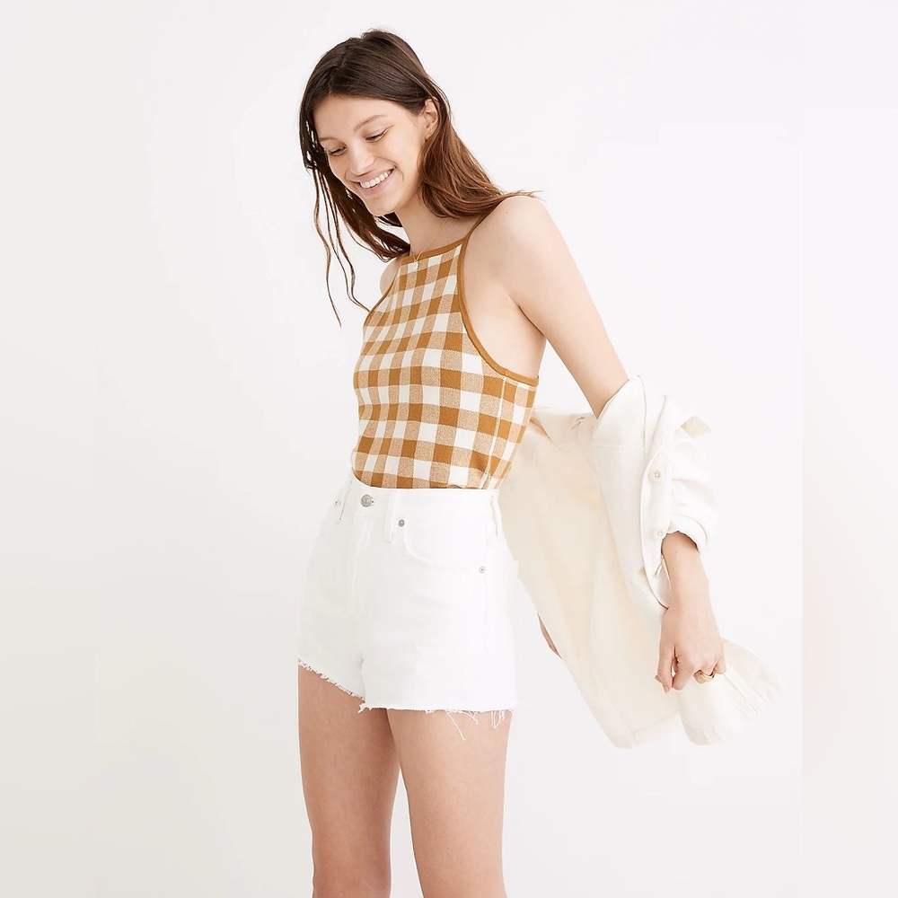 Madewell Gingham Apron Sweater Tank